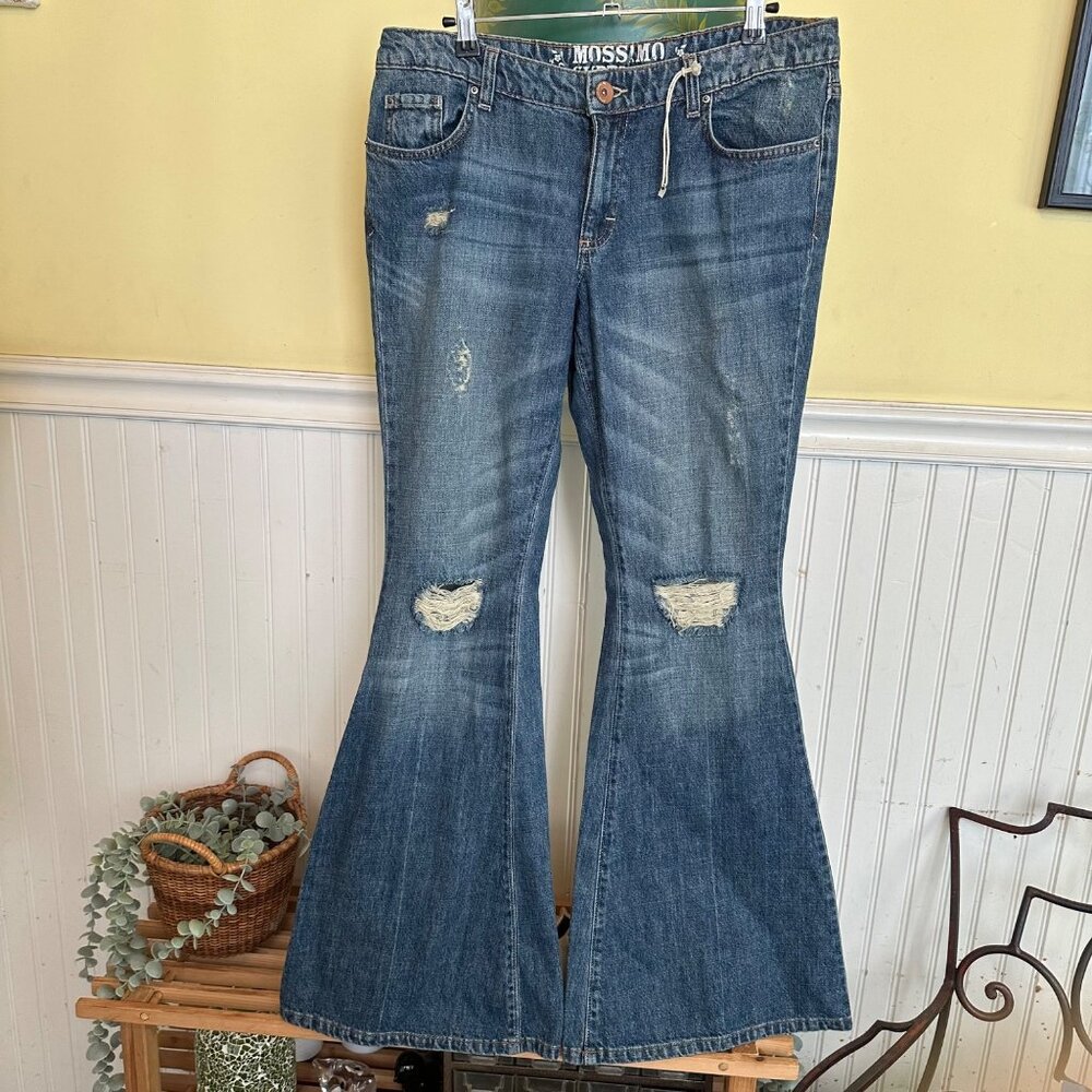 Mossimo Supply Co Vintage y2K 13 Wide leg  bell bottom distressed jeans denim